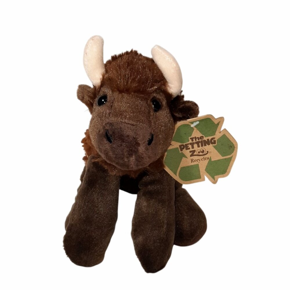 The Petting Zoo Bison Buffalo Plush Beanbag Stuffed Toy 7"